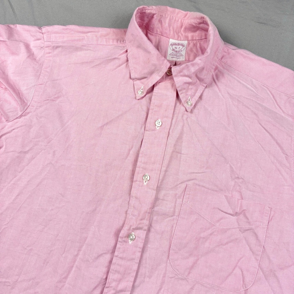 Brooks Brothers Button Down Shirt OCBD 16 2 Pink Makers Cotton USA Made